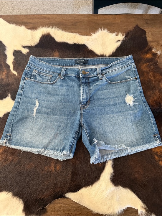 Just USA Pants - Just USA Light Blue Distressed Denim Shorts